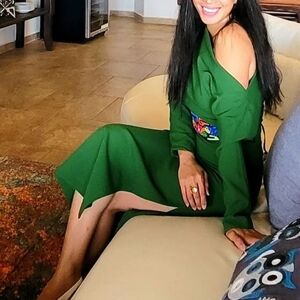 Zara Matching Sets Elegant Green Off-Shoulder Top